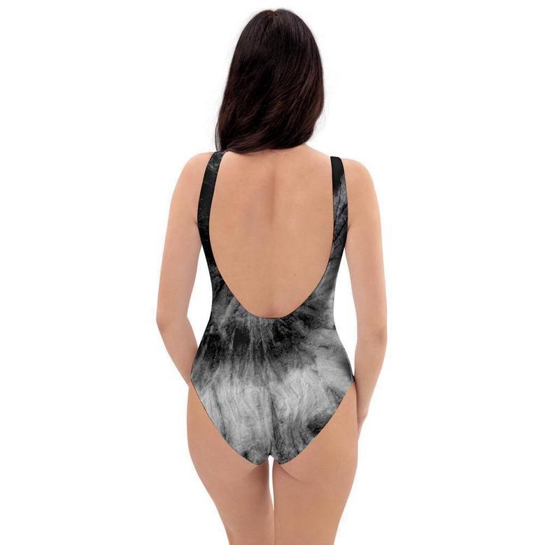 Black Tie Dye One Piece Swimsuite