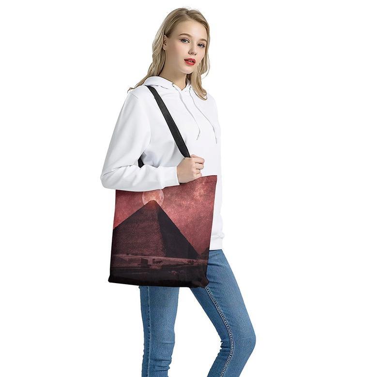 Bloody Moon Pyramid Print Tote Bag