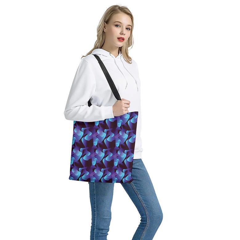 Blue Abstract Spirit Print Tote Bag