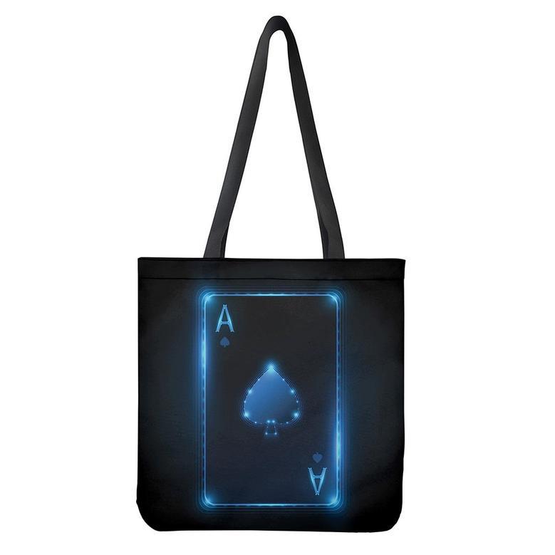 Blue Ace Card Print Tote Bag