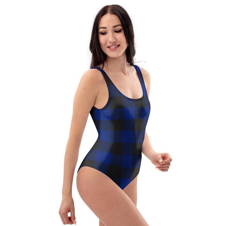 Blue Buffalo Plaid One Piece Swimsuite