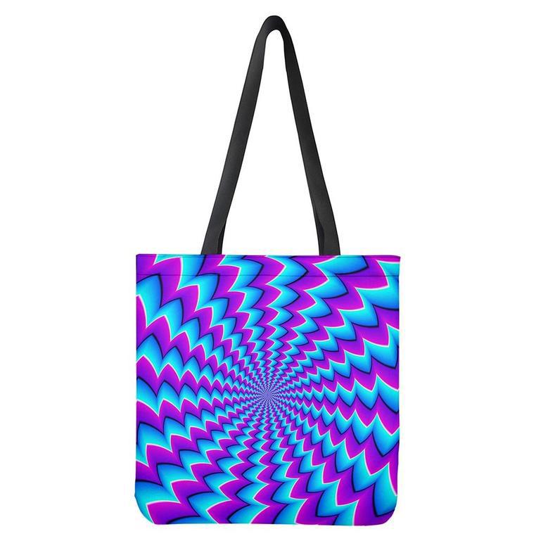 Blue Dizzy Moving Optical Illusion Tote Bag