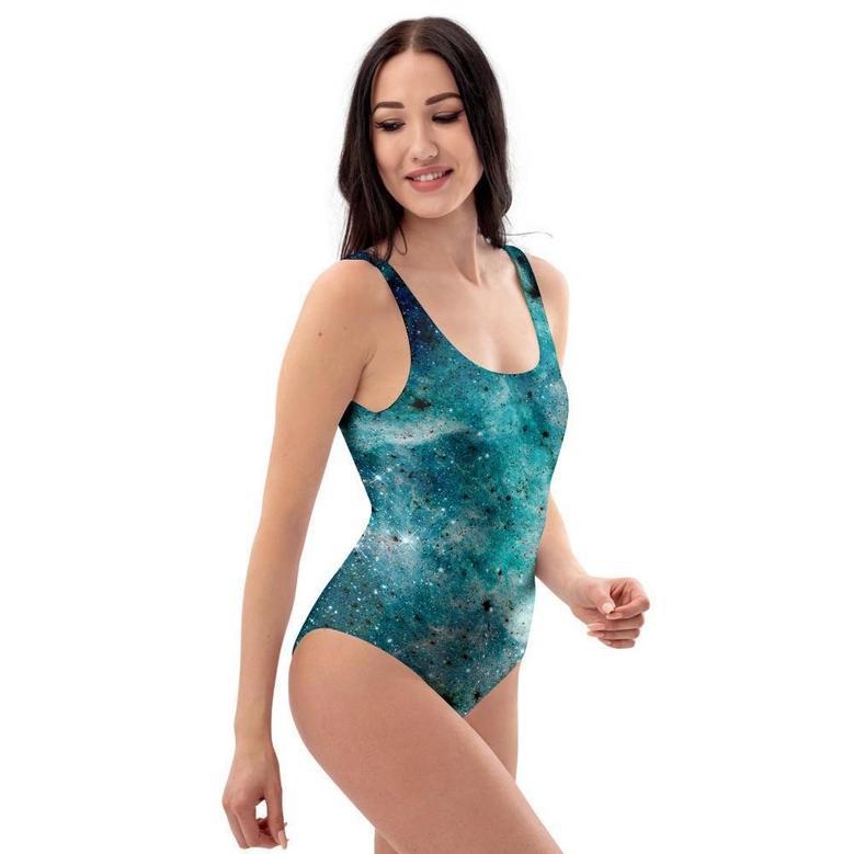 Blue Galaxy Space One Piece Swimsuite