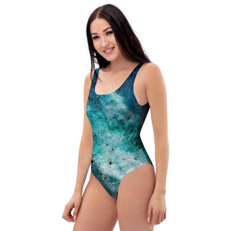 Blue Galaxy Space One Piece Swimsuite