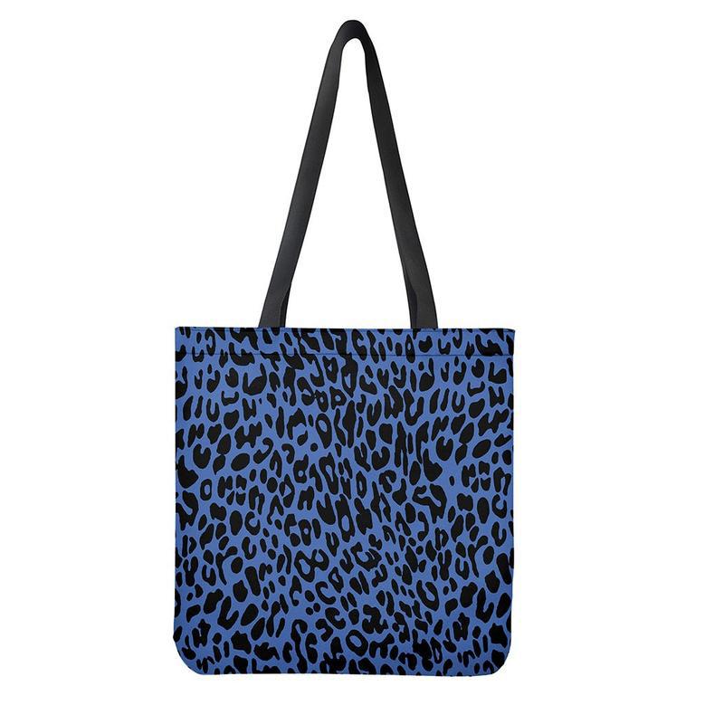 Blue Leopard Print Tote Bag