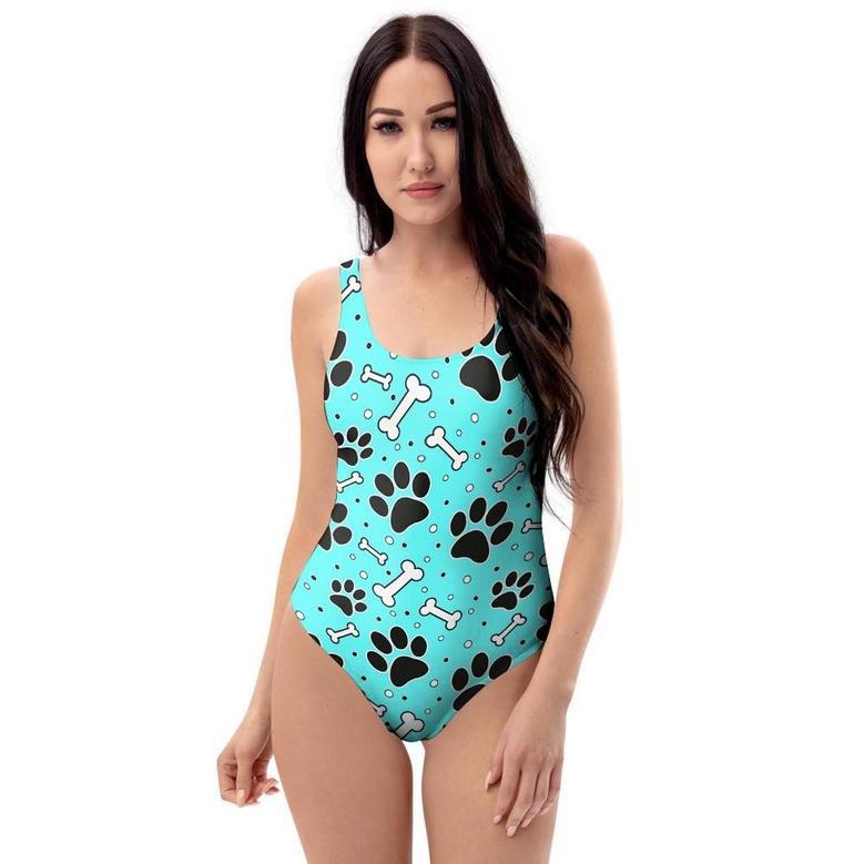 Blue Paw One Piece Swimsuite