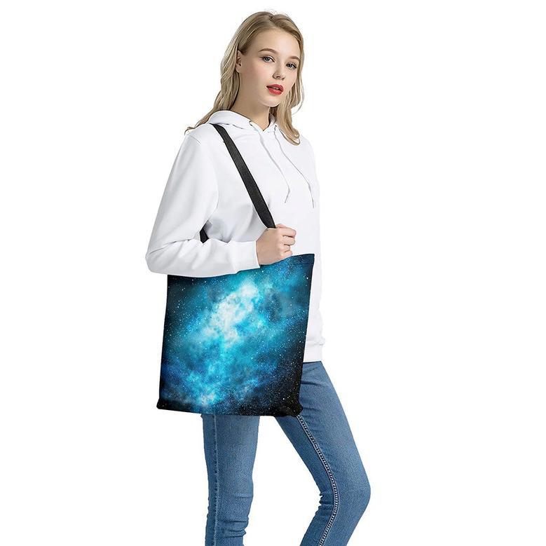 Blue Sky Universe Galaxy Space Print Tote Bag