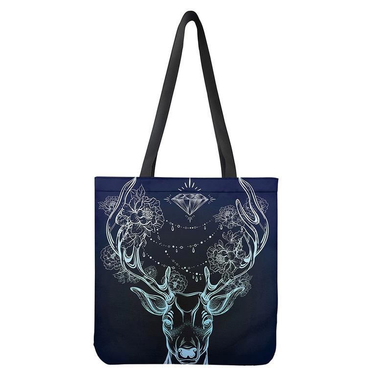 Bohemian Spiritual Deer Print Tote Bag