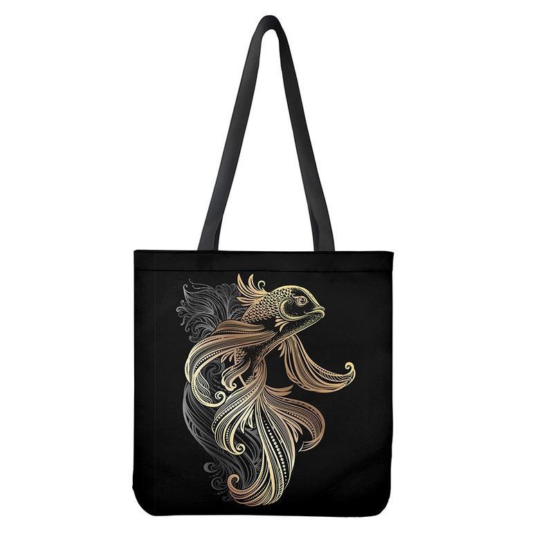 Bohemian Spiritual Fish Print Tote Bag