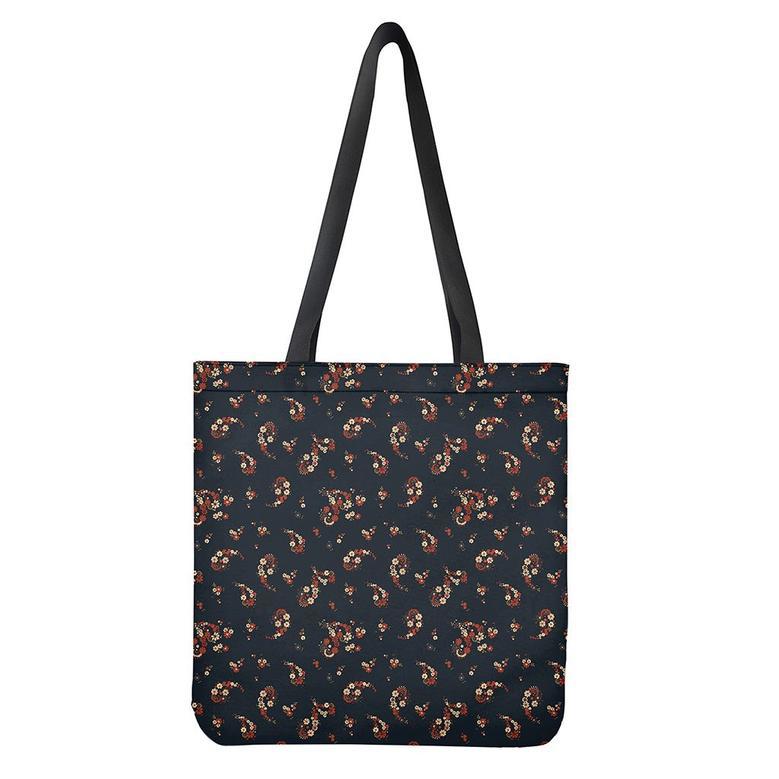 Boho Paisley Flower Pattern Print Tote Bag