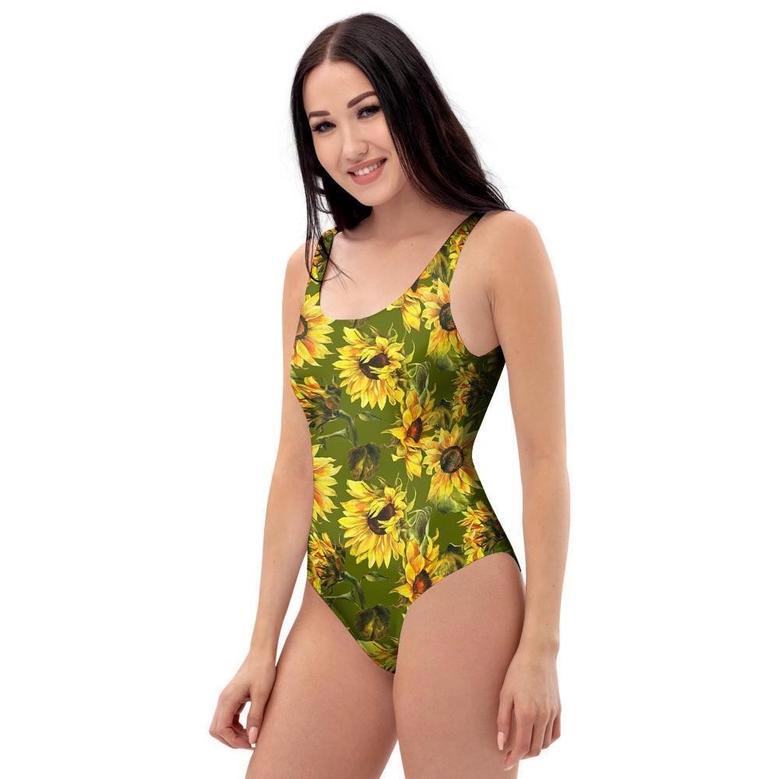 Botanical Sunflower One Piece Swimsuite