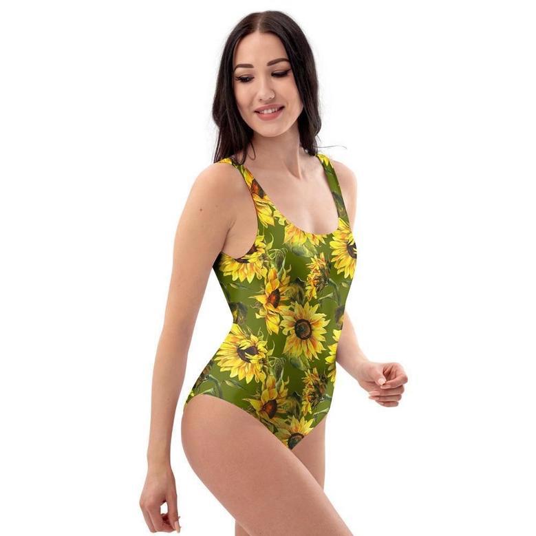 Botanical Sunflower One Piece Swimsuite