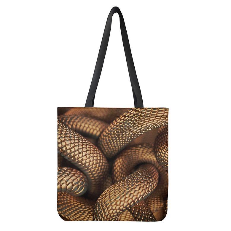 Bronze Snake Print Tote Bag