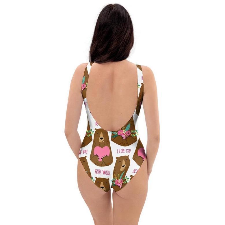 Brown Mama Bear One Piece Swimsuite