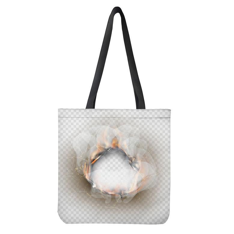 Burning Hole Print Tote Bag