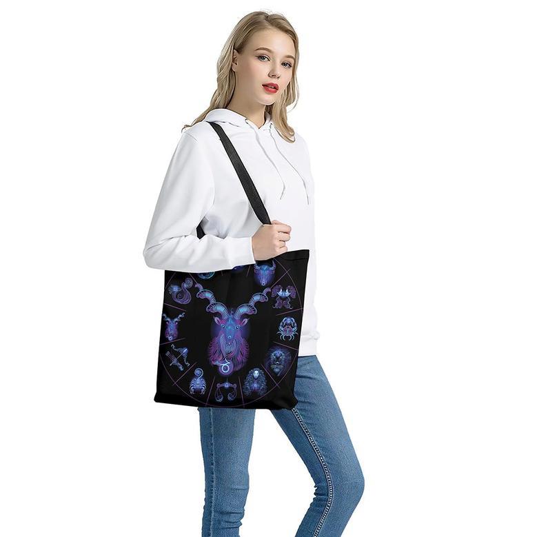 Capricorn And Astrological Signs Print Tote Bag