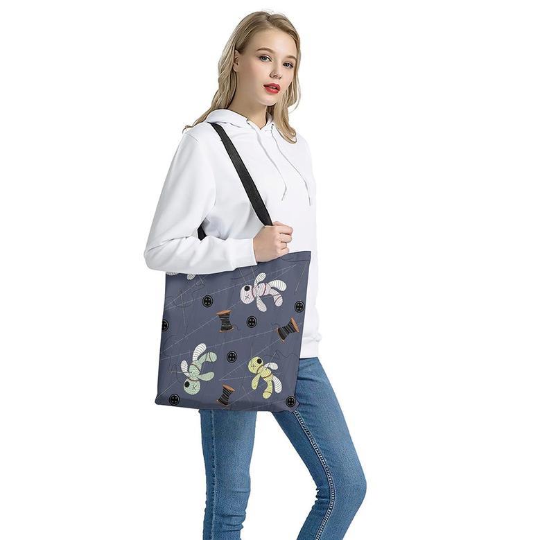 Cartoon Voodoo Doll Print Tote Bag