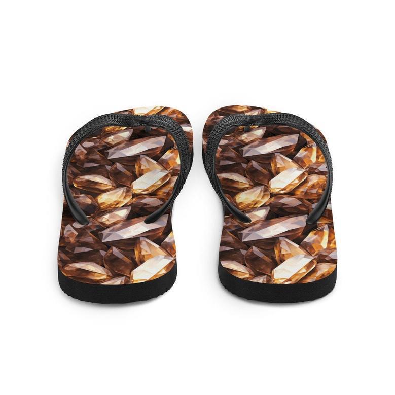 Celestial Smoky Quartz Summer Flip Flops