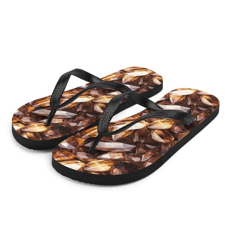 Celestial Smoky Quartz Summer Flip Flops