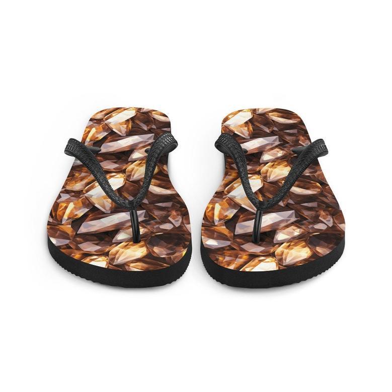 Celestial Smoky Quartz Summer Flip Flops