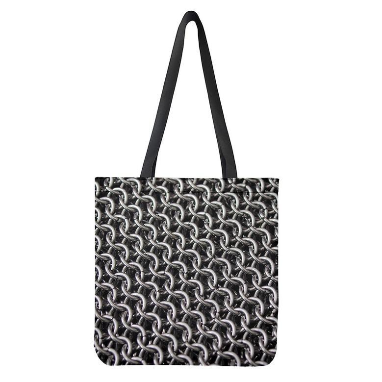 Chainmail Ring Pattern Print Tote Bag