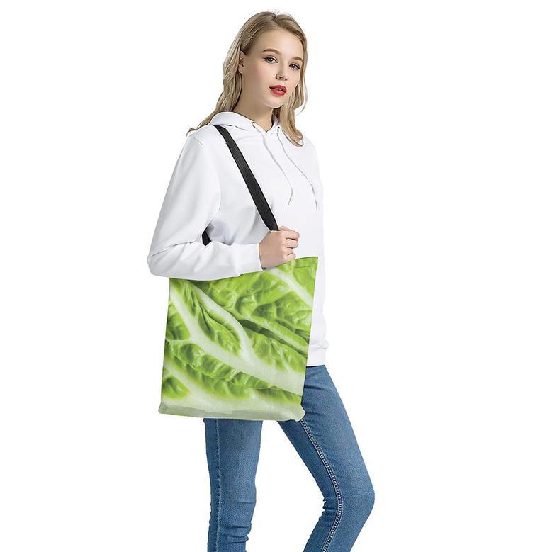 Chinese Cabbage Leaf Print Tote Bag