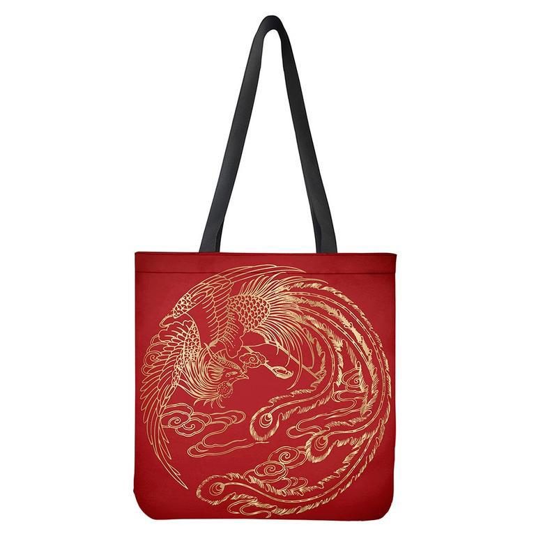 Chinese Phoenix Print Tote Bag