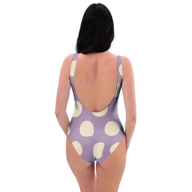 Chocolate Brown Polka Dot One Piece Swimsuite