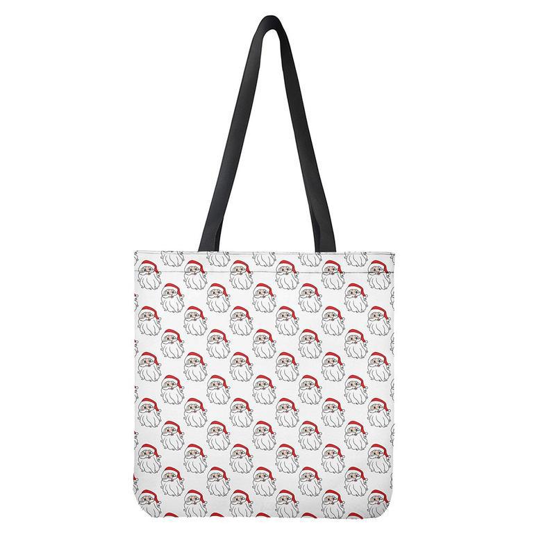 Christmas Santa Claus Pattern Print Tote Bag