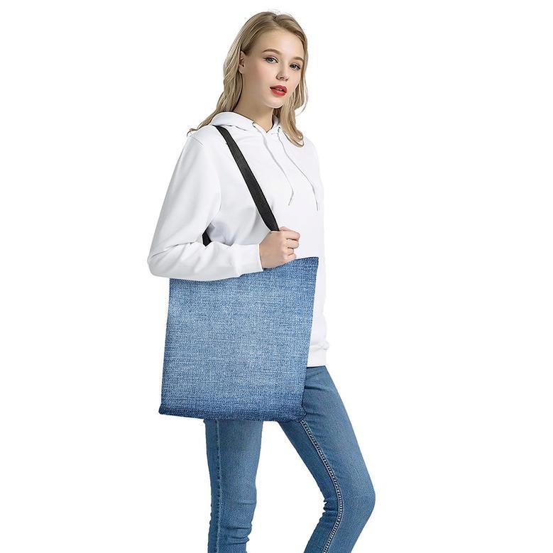 Classic Blue Denim Jeans Print Tote Bag