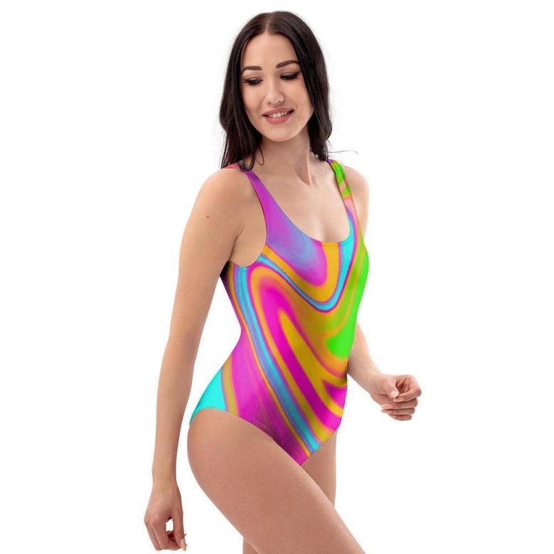 Colorful Abstract Paint One Piece Swimsuite