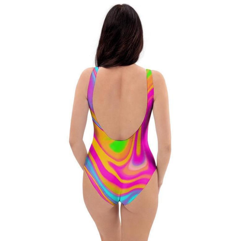 Colorful Abstract Paint One Piece Swimsuite