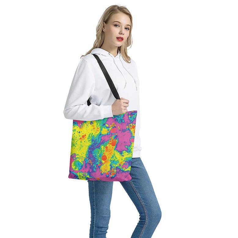 Colorful Acid Melt Print Tote Bag