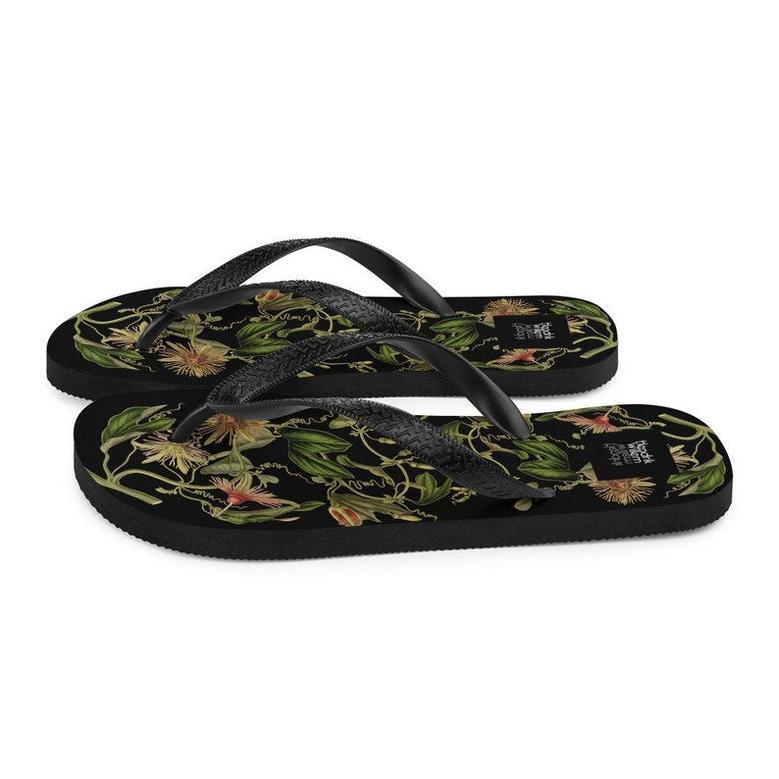 Colorful Botanical Ladies Flip-Flops.