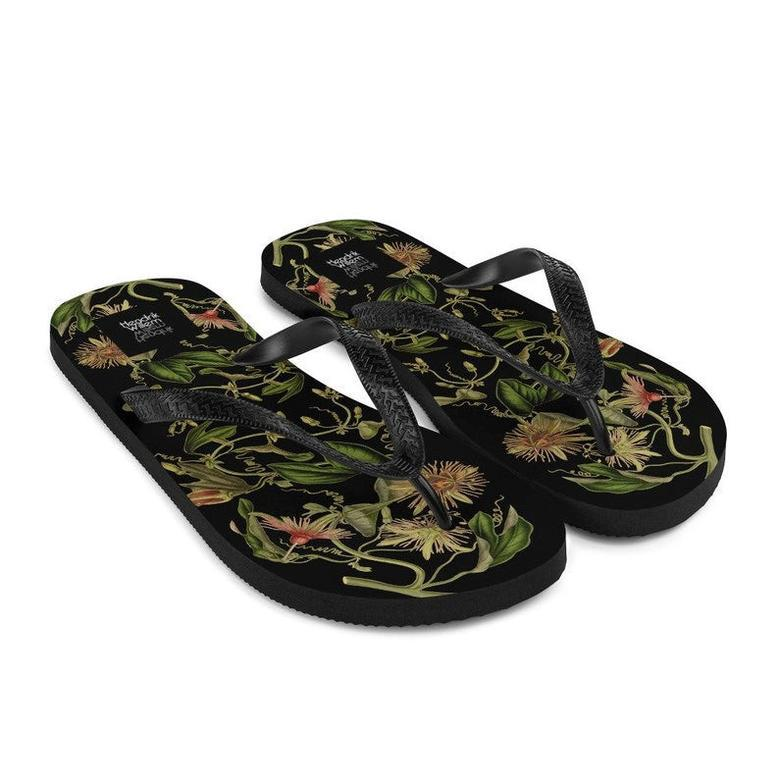 Colorful Botanical Ladies Flip-Flops.