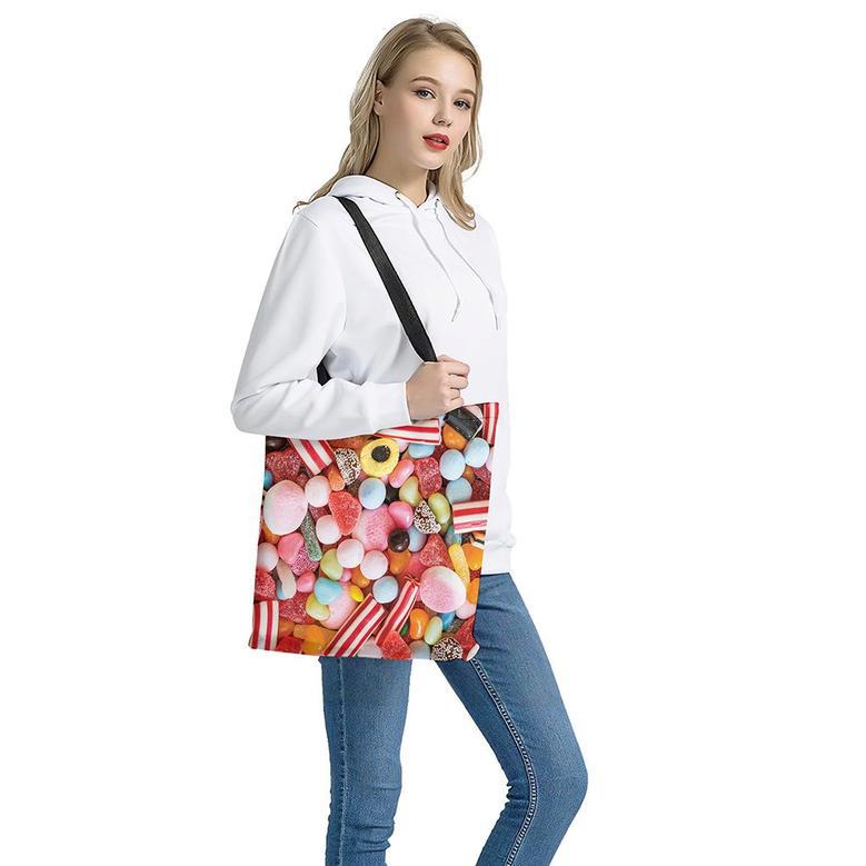 Colorful Candy And Jelly Print Tote Bag