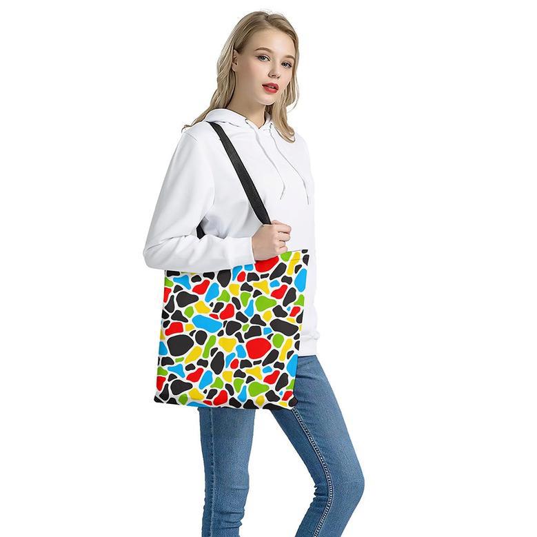 Colorful Cow Print Tote Bag