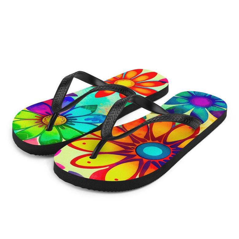 Colorful Daisies Flip-Flops