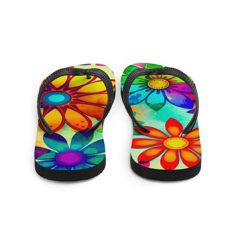 Colorful Daisies Flip-Flops