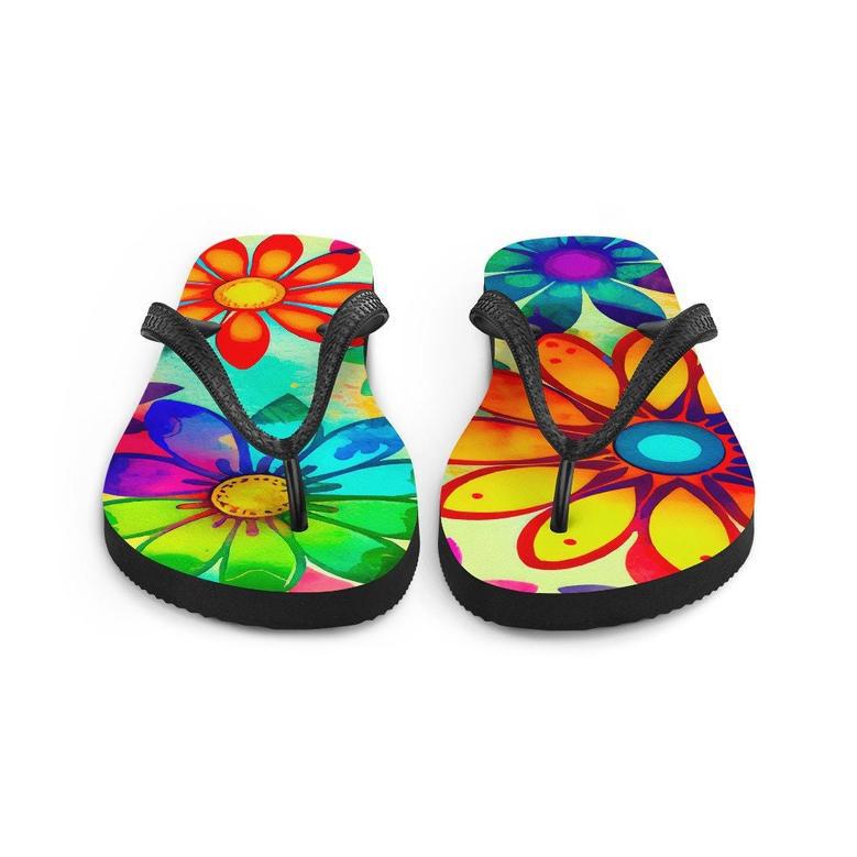 Colorful Daisies Flip-Flops