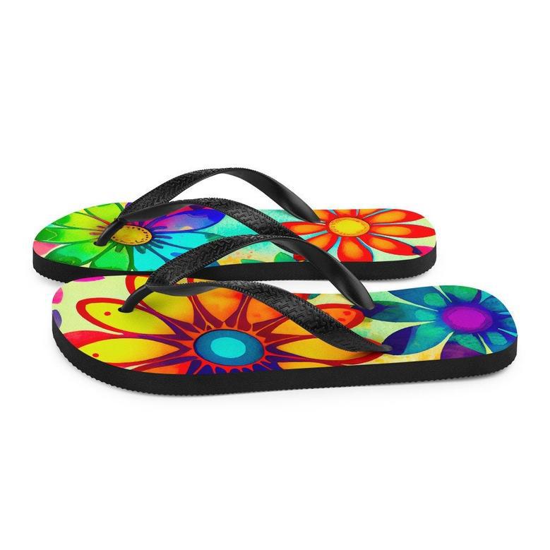 Colorful Daisies Flip-Flops