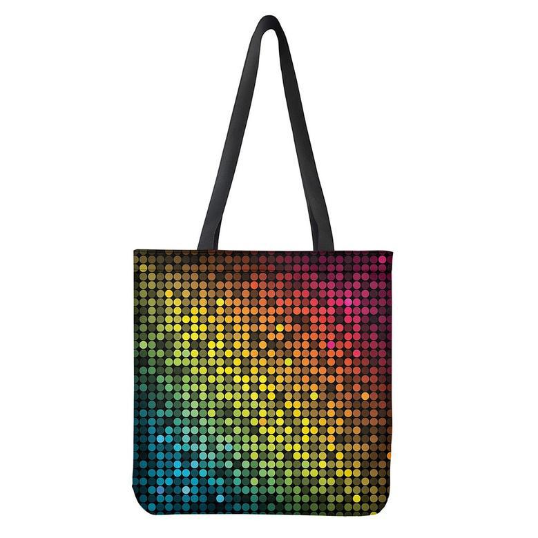 Colorful Disco Lights Pattern Print Tote Bag