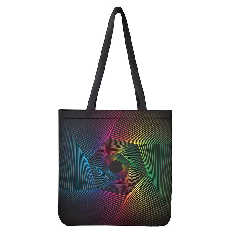 Colorful Edm Geometric Print Tote Bag