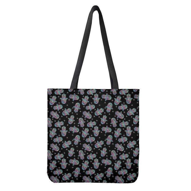 Colorful Hamsa Hand Print Tote Bag