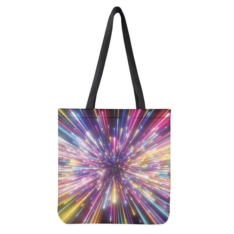 Colorful Hyperspace Print Tote Bag