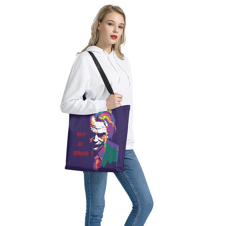 Colorful Joker Why So Serious Print Tote Bag