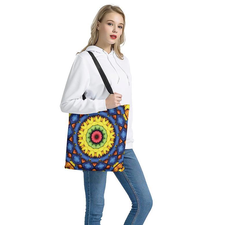 Colorful Kaleidoscope Print Tote Bag