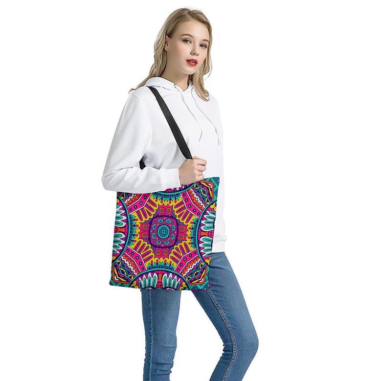 Colorful Mandala Bohemian Pattern Print Tote Bag