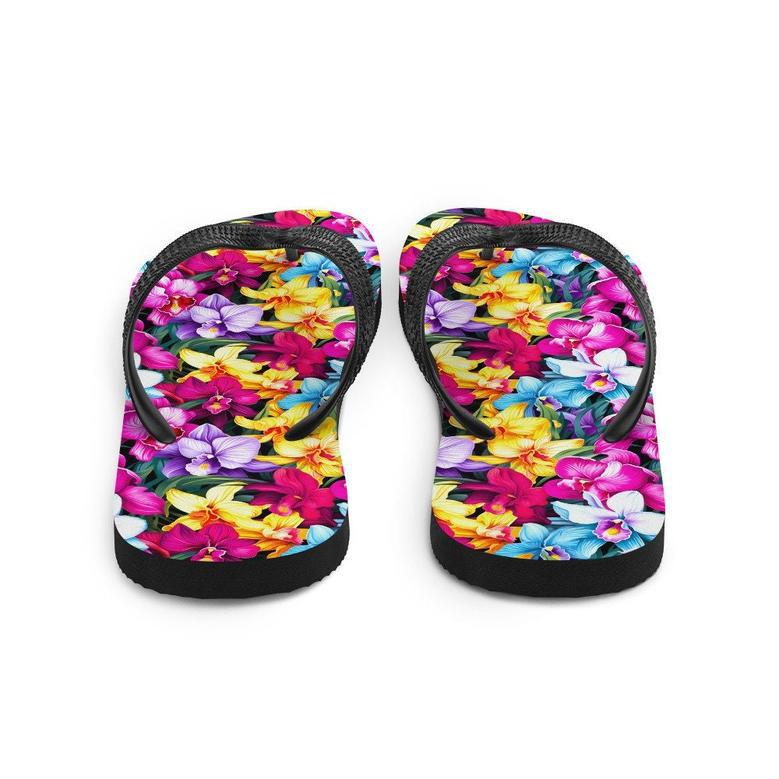 Colorful Orchid Flip Flops