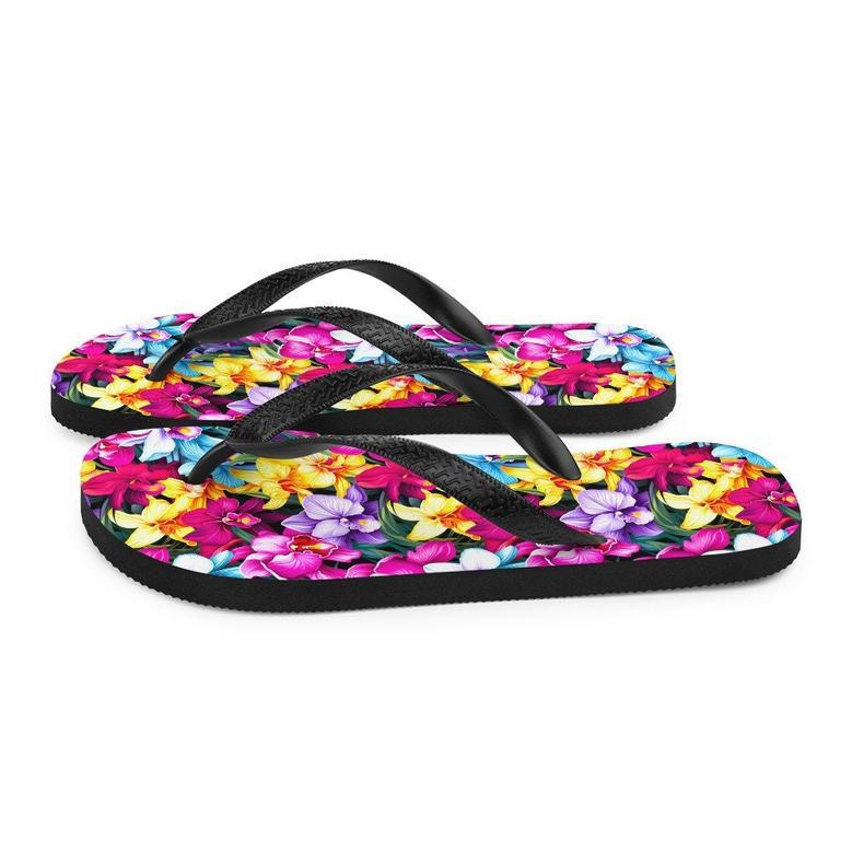 Colorful Orchid Flip Flops